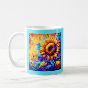 Sonnenblumen-Malerei Lebendige Farben Sonnenblumen Kaffeetasse