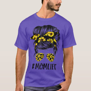 Sonnenblumen Mama Leben Mama Skull Bun Haare Sonne T-Shirt