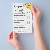 Sonnenblumen Mama oder Vater sagte Baby Shower Gam Flyer (Handgriff)
