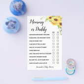 Sonnenblumen Mama oder Vater sagte Baby Shower Gam Flyer (Einzeln)