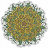 Sonnenblumen Mandala Nature Lover Sonnenblumen Blu Aufkleber (Vorderseite)