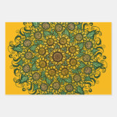 Sonnenblumen Mandala Nature Lover Sonnenblumen Blu Geschenkpapier Set (Vorderseite)