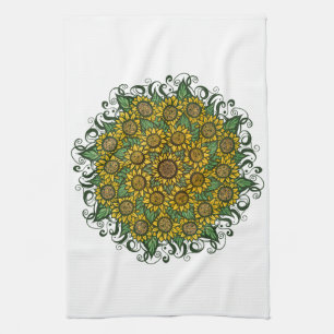 Sonnenblumen Mandala Nature Lover Sonnenblumen Blu Geschirrtuch