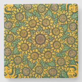 Sonnenblumen Mandala Nature Lover Sonnenblumen Blu Steinuntersetzer