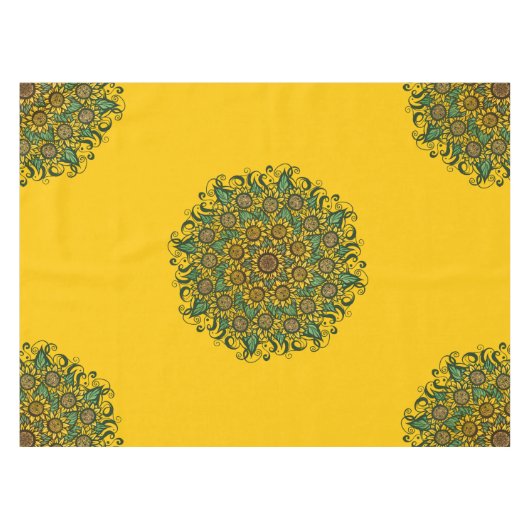 Sonnenblumen Mandala Nature Lover Sonnenblumen Blu Tischdecke (Vorderseite (Horizontal))