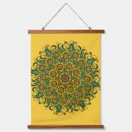 Sonnenblumen Mandala Nature Lover Sonnenblumen Blu Wandteppich Mit Holzrahmen
