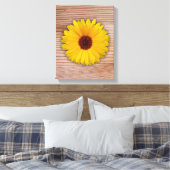Sonnenblumen Marigold auf rustikalen Holzplatten Leinwanddruck (Insitu (Schlafzimmer))