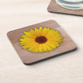 Sonnenblumen Marigold auf rustikalen Holzplatten Untersetzer (Linke Seite)
