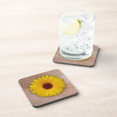 Sonnenblumen Marigold auf rustikalen Holzplatten Untersetzer (Rechte Seite)