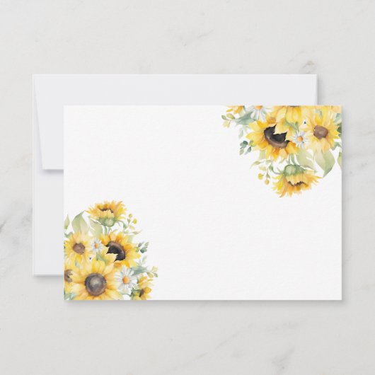 Sonnenblumen Market Brautparty QR Rsvp Card Dankeskarte (Rückseite)