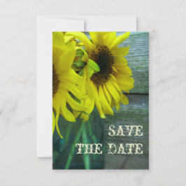 Sonnenblumen Mason Jar Barnwood Fall Save the Date