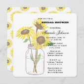 Sonnenblumen Mason Jar Brautparty Einladung (Vorne/Hinten)