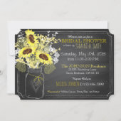 Sonnenblumen Mason Jar Chalkboard Brautparty Einladung (Vorderseite)