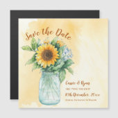 Sonnenblumen Mason Jar Country Hochzeit Save the D Magnetkarte (Vorne/Hinten)