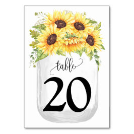 Sonnenblumen Mason Jar Country Wedding Tischnummer