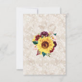 Sonnenblumen Mason Jar Floral Hochzeit Save The Date (Rückseite)