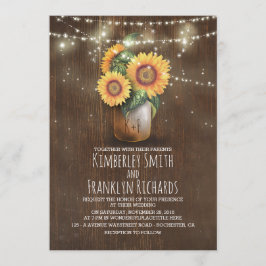 Sonnenblumen Mason Jar String Lights Hochzeit im H Einladung