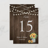 Sonnenblumen Mason Jar String Lights Tischnummer (Vorne/Hinten)