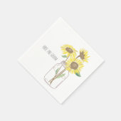 Sonnenblumen Mason Jar Wedding Serviette (Ecke)