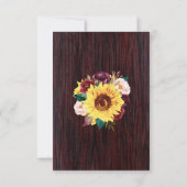 Sonnenblumen Mason Jar Wood Lights Hochzeit Save The Date (Rückseite)