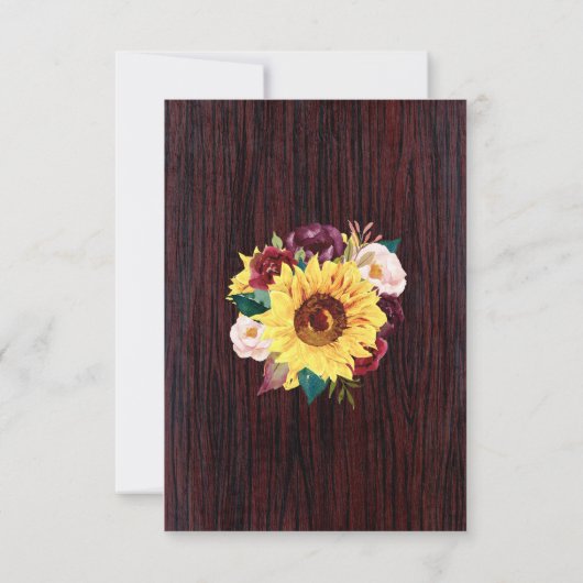 Sonnenblumen Mason Jar Wood Lights Hochzeit Save The Date (Rückseite)