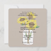 Sonnenblumen Mason Jars Brown Hochzeit Einladung (Vorderseite)