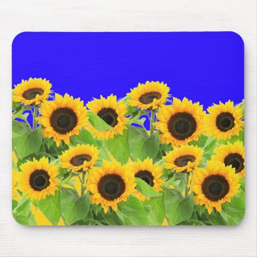Sonnenblumen Mauspad Ukraine Flaggenfarben - Freih (Vorne)