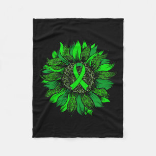 Sonnenblumen Mental Health Awareness Green Ribbon  Fleecedecke