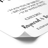 Sonnenblumen Mimosa Bar Hochzeitszeichen Poster (Ecke)