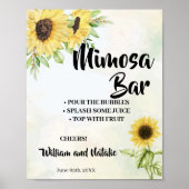 Sonnenblumen Mimosa Bar Hochzeitszeichen Poster (Vorne)