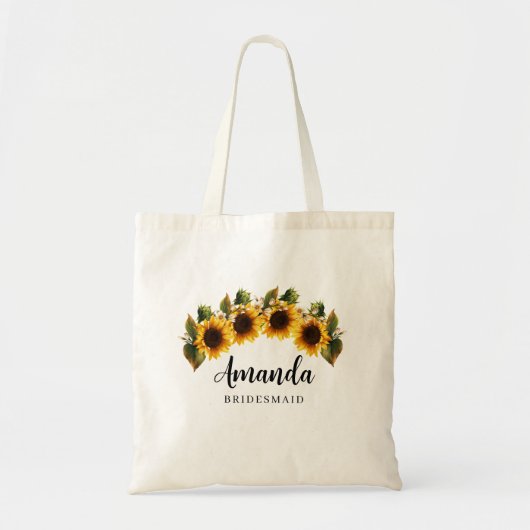 Sonnenblumen Minimal Bridesmaid Tote Bag Tragetasche (Vorne)