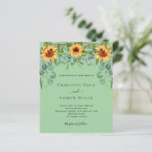 Sonnenblumen minze grüne Eukalyptus-Einladung (Stehend Vorderseite)