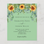 Sonnenblumen minze grüne Eukalyptus-Einladung (Vorderseite)