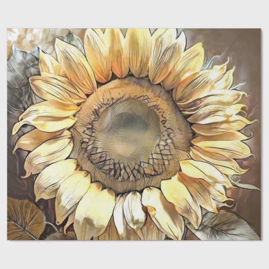 Sonnenblumen Mirror Modern Art Collection Geschenkpapier (Flach)
