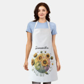 Sonnenblumen mit anpassbarem Namen Schürze (Getragen)