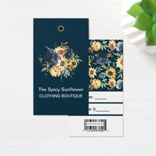Sonnenblumen mit Bar Code-Preisschildern (Schreibtisch)
