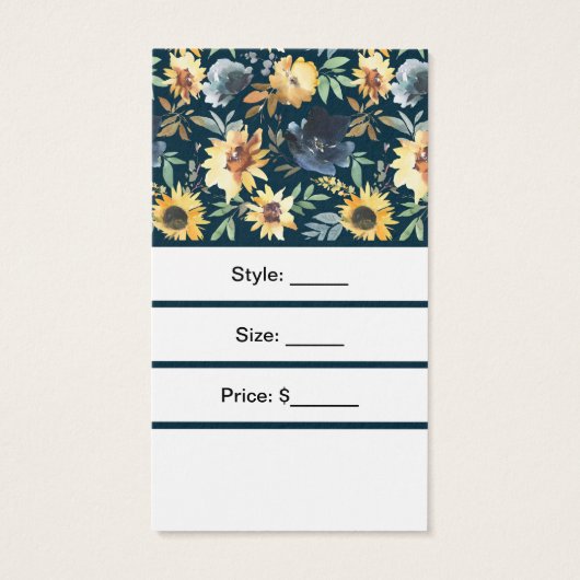 Sonnenblumen mit Bar Code-Preisschildern (Rückseite)