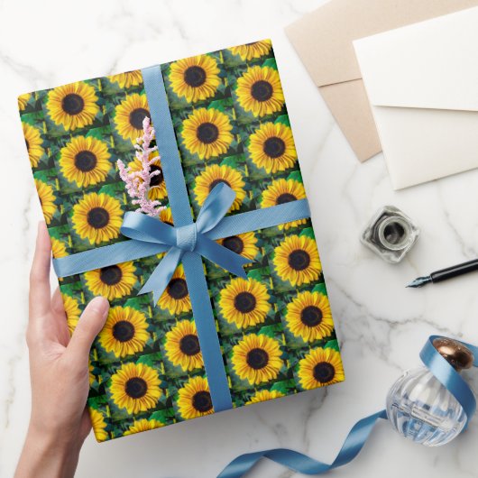 Sonnenblumen mit Bienenwaschpapier Geschenkpapier (Schenken)