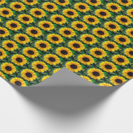 Sonnenblumen mit Bienenwaschpapier Geschenkpapier (Ecke)