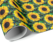 Sonnenblumen mit Bienenwaschpapier Geschenkpapier (Rolleneckpunkt)