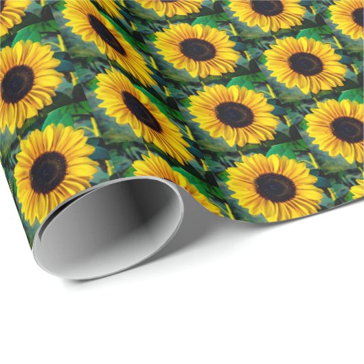 Sonnenblumen mit Bienenwaschpapier Geschenkpapier (Rolleneckpunkt)