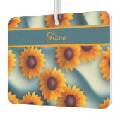 Sonnenblumen mit blauem Hintergrund Muster Autolufterfrischer (Links)