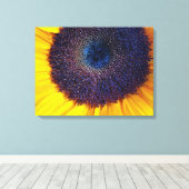 Sonnenblumen mit Blue Center Closeup Leinwand Art (Insitu (Holzboden))