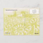 SONNENBLUMEN MIT CAT-Detail Postkarte (Rückseite)