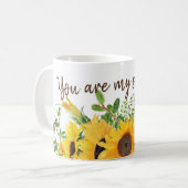 Sonnenblumen mit dir sind mein Sonnenscheinangebot Kaffeetasse (Vorderseite Links)