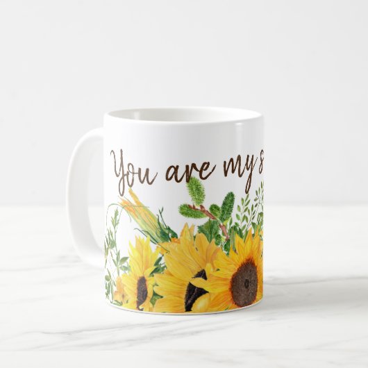 Sonnenblumen mit dir sind mein Sonnenscheinangebot Kaffeetasse (Vorderseite Links)