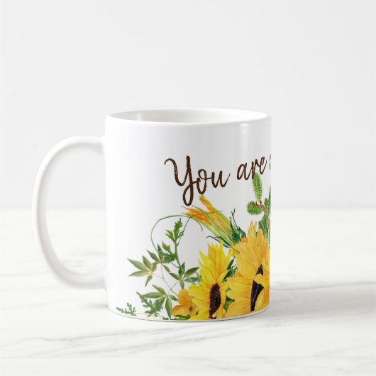 Sonnenblumen mit dir sind mein Sonnenscheinangebot Kaffeetasse (Links)
