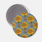 Sonnenblumen mit Freunden.... Magnet (Vorderseite/Rückseite)