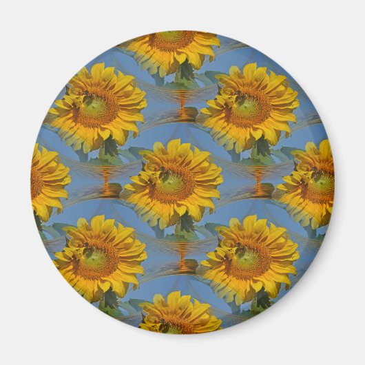 Sonnenblumen mit Freunden.... Magnet (Vorne)