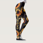 SONNENBLUMEN MIT GRÜNEN BLÄTTER IN SCHWARZ LEGGINGS (Rechts)